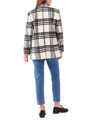 Vince Brushed Vince Plaid Crew Neck Sweater Vince Camuto Women's