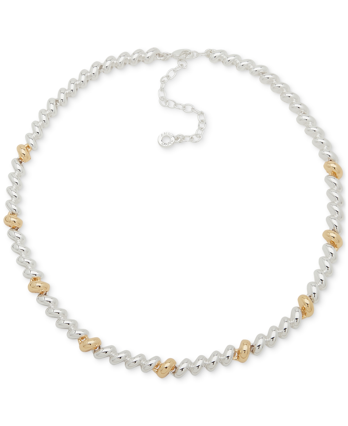 Two-Tone Sculptural Braid-Look Collar Necklace, 16" + 3" extender - Gold