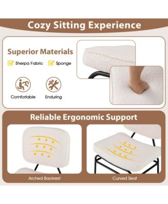 1 PCS Upholstered Accent Chair with Sponge Padding Adjustable Foot Pads & Metal Frame