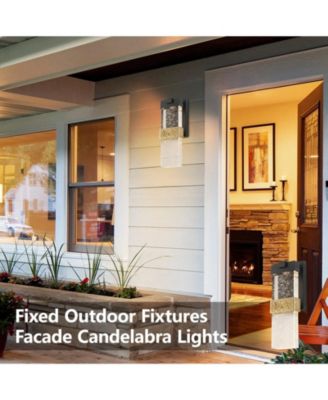 1-Light Black and Gold not Motion Sensing LED Outdoor Hardwired Wall Lantern Sconce with No Bulbs Included