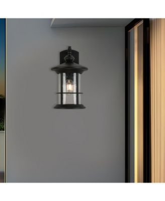 1 Waterproof Outdoor Wall Light, Clear Glass Sheet Outdoor Wall Light, Matte Black