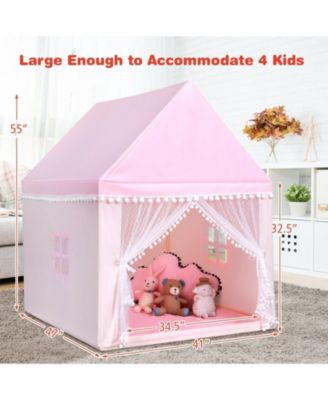 Kids Play Tent Large Playhouse Children Play Castle Fairy Tent Gift with Mat