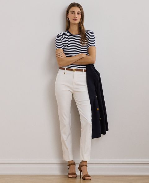 Женские брюки Lauren Ralph Lauren Double-Faced Stretch Cotton Pant, цвет: Белый