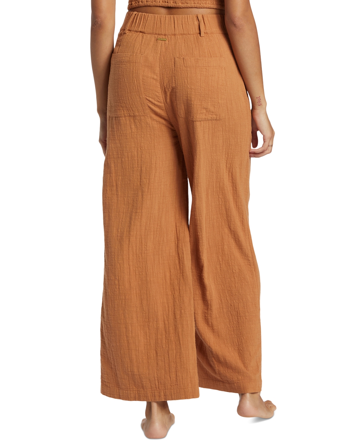 Shop Billabong Juniors' Tailor Made Cotton High-rise Pants In Sandalwood