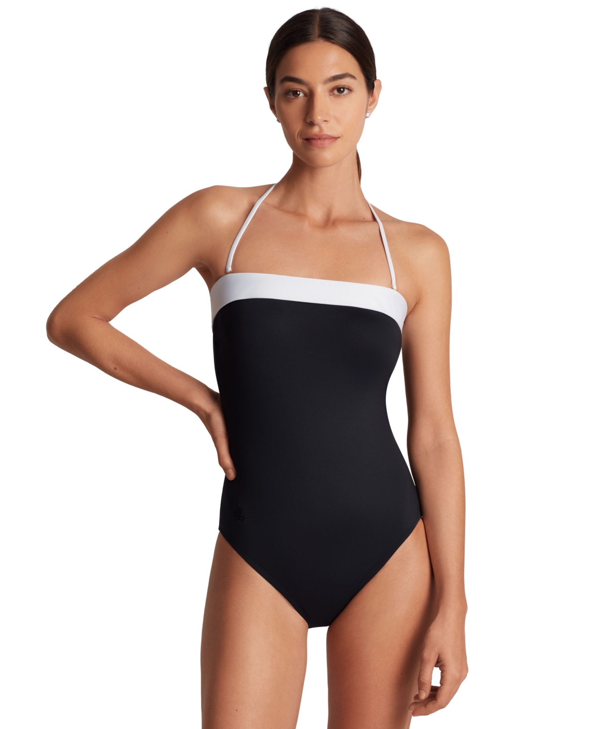 Women's Modern Bandeau One Piece Swimsuit - Black