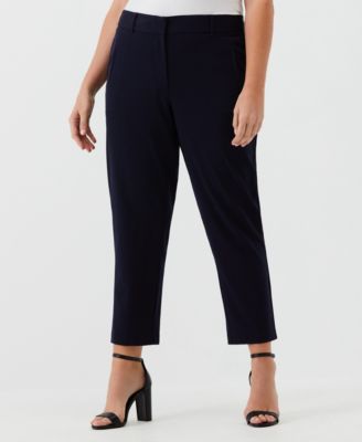 Plus Size Straight Leg Ankle Pants