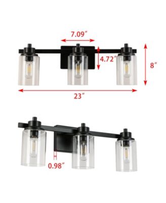 Vanity light 4.33-in 3-Light Matte Bronze Industrial Vanity Light