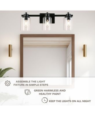 Vanity light 4.33-in 3-Light Matte Bronze Industrial Vanity Light