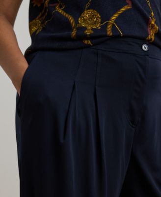 Plus Size Stretch Jersey Wide-Leg Pants