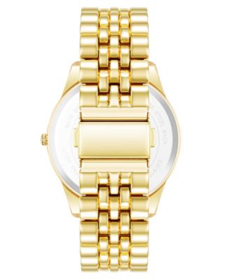 YA−MAN IS-101N GOLD Steve Madden Men's Coin Edge Gold-Tone Alloy Metal Watch, 44mm