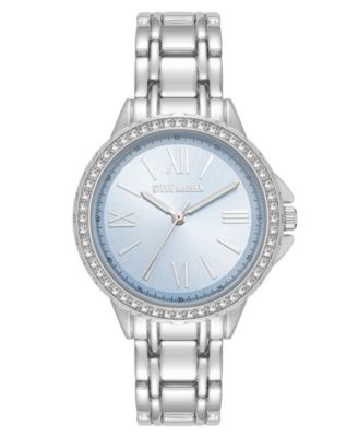 Women's Charming Light Blue and Silver-Tone Alloy Metal Bracelet Watch, 38mm