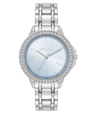 Steve Madden Women s Charming Light Blue and Silver Tone Alloy Metal Bracelet Watch 38mm Macy s