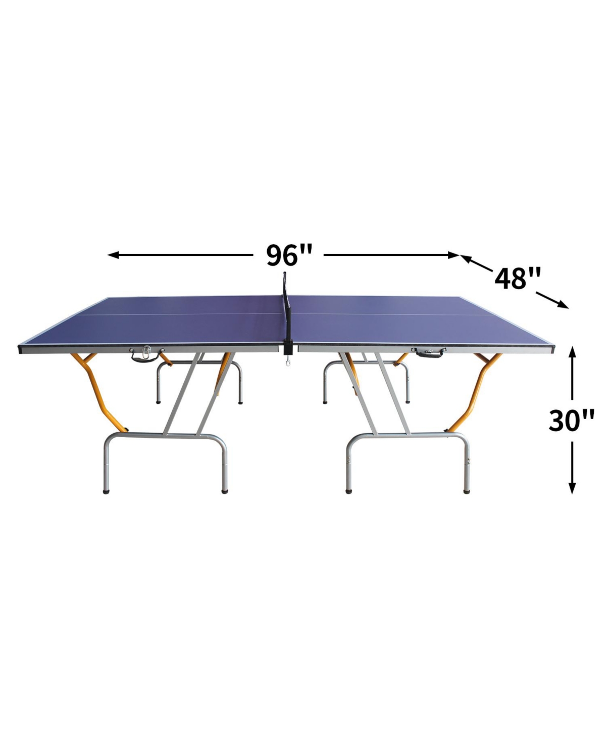 Slickblue 8FT Foldable & Portable Table Tennis Table Set – Mid-Size Ping Pong Table for Indoor/Outdoor Games