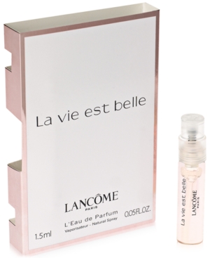 Receive a Free La vie est belle sample with any fragrance 