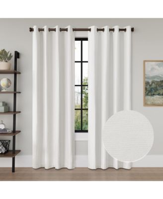 Linen Texture Blackout Grommet Curtains Pair (2 Panels)