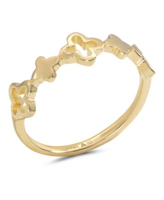 Clover Ring in 14K Gold, Size 8, approx. 2.5 grams
