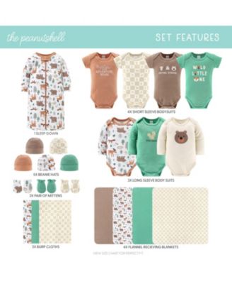 Baby Boys Layette Gift Set Boys, Woodland Animals, 23 Essential Pieces, 0-3 Months