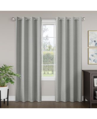 Brushed Serengeti Stria 100% Blackout Grommet Pair (2 panels)