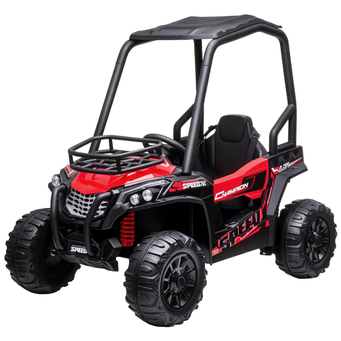 Детская игрушка Aosom 12V Kids UTV with Music, Lights & USB Ride-On Car, 1-Seat, Ages 3+, цвет: Красный — фото 1