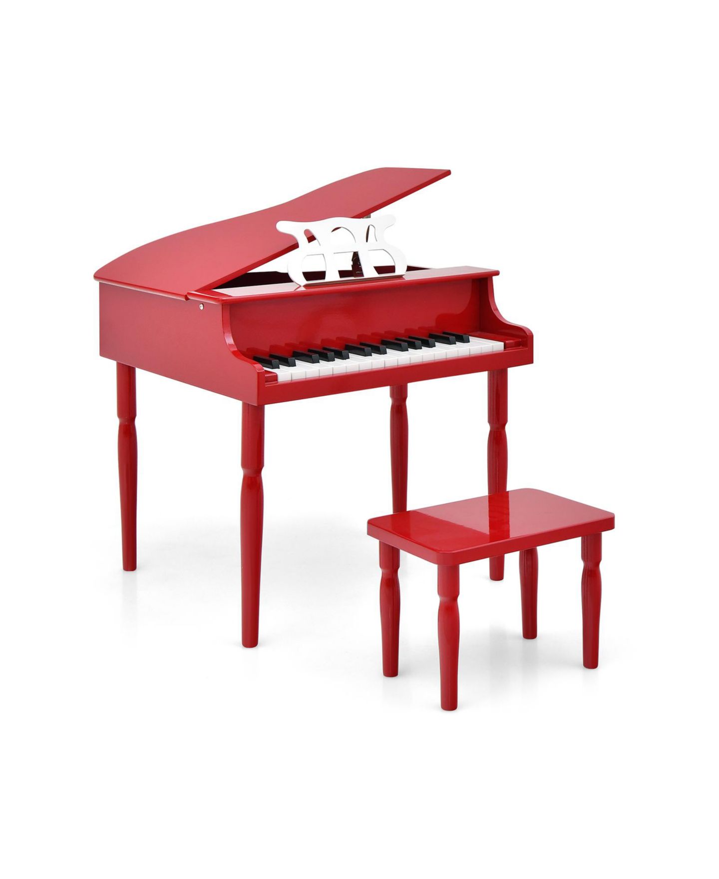 Детские игрушки HONGGE 30-Key Wood Toy Grand Piano, Music Practice, 3-Piece Grand Piano, Bench and Music Rack Set, Ages 3+ — фото 1