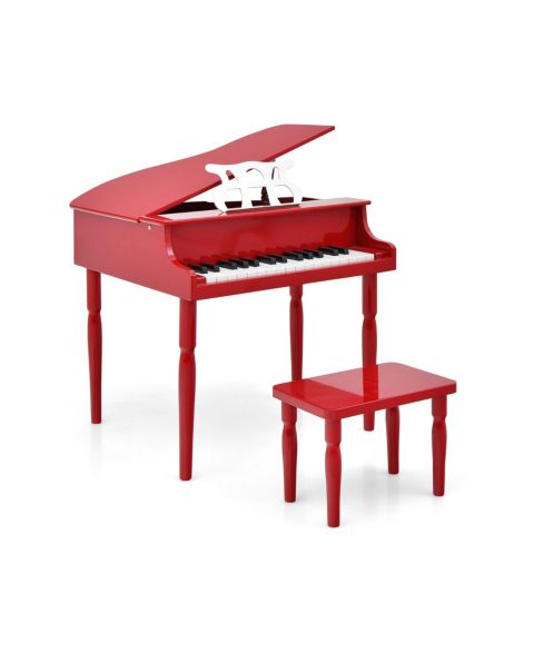 Детские игрушки HONGGE 30-Key Wood Toy Grand Piano, Music Practice, 3-Piece Grand Piano, Bench and Music Rack Set, от 3 лет