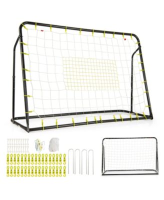 2-in-1 Kids Soccer Rebounder and Soccer Goal with Adjustable Height