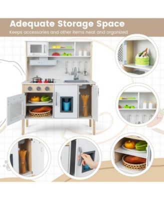 Wooden Pretend Play Kitchen Set for Toddlers