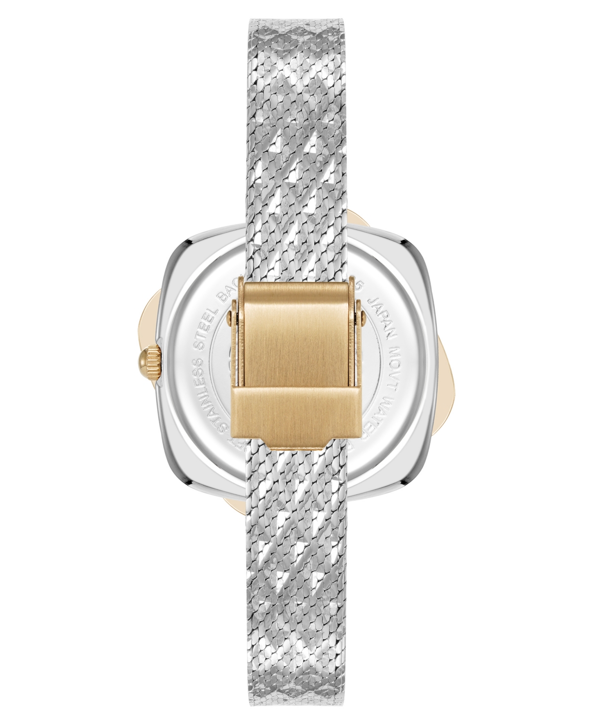 Anne Klein Women's Quartz Elegant Hidden Crystal Two-tone Stainless Steel Mesh Band Watch, 28mm In Silver-tone,gold-tone