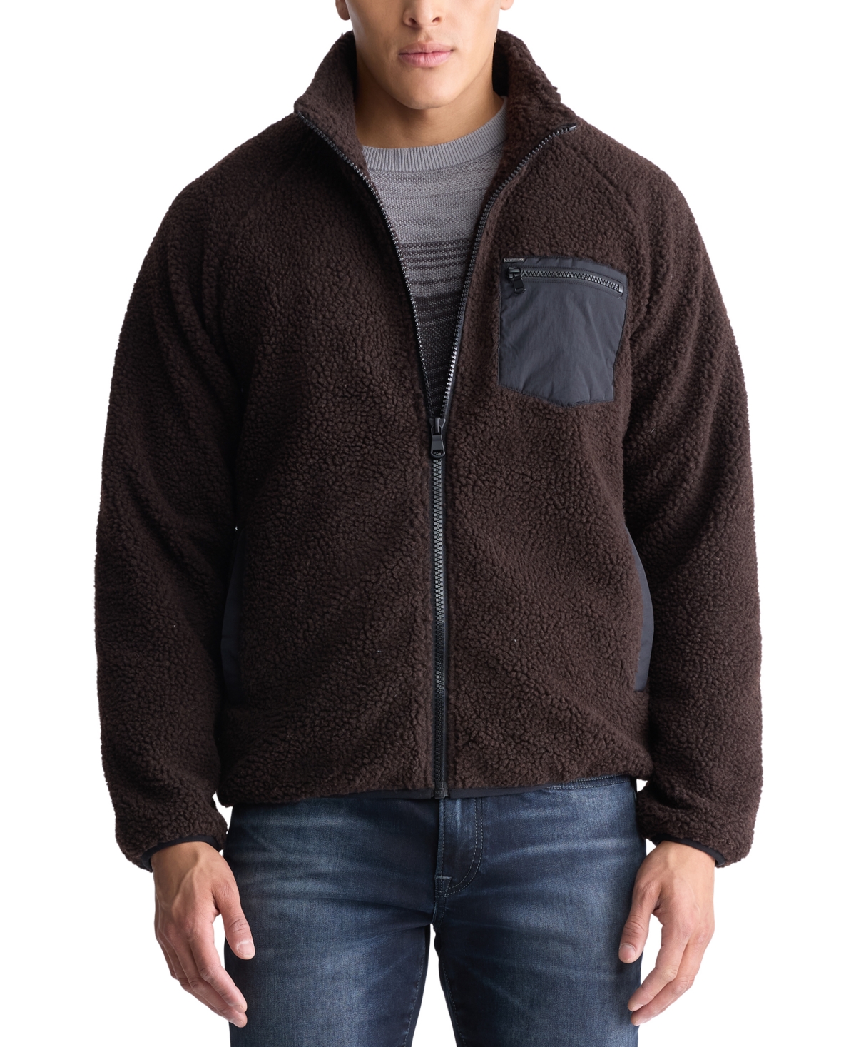 Buffalo David Bitton Men's Jaik Super Fleece Zip Front Plaid Bomber Jacket