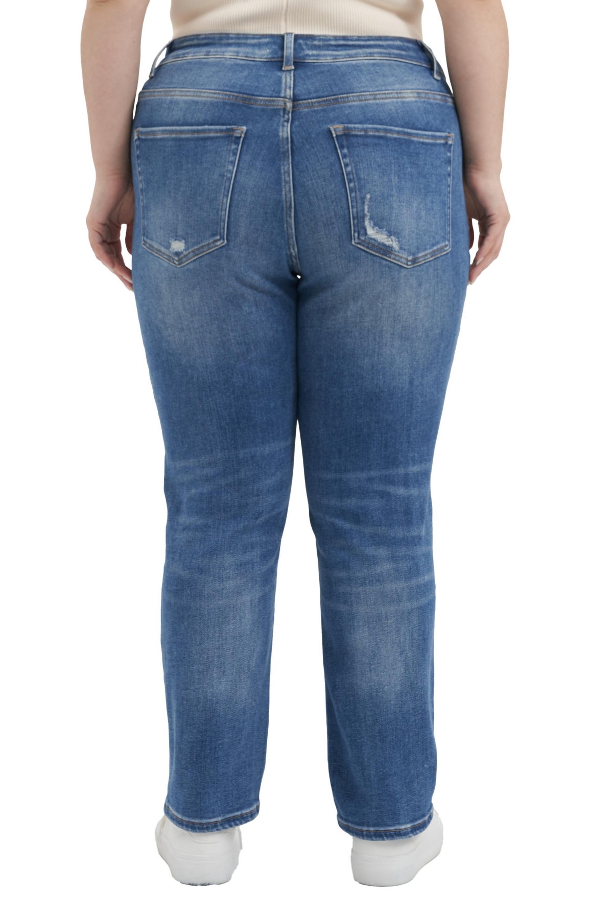 BAYEAS PLUS SIZE HIGH RISE GRINDED MOM JEANS 