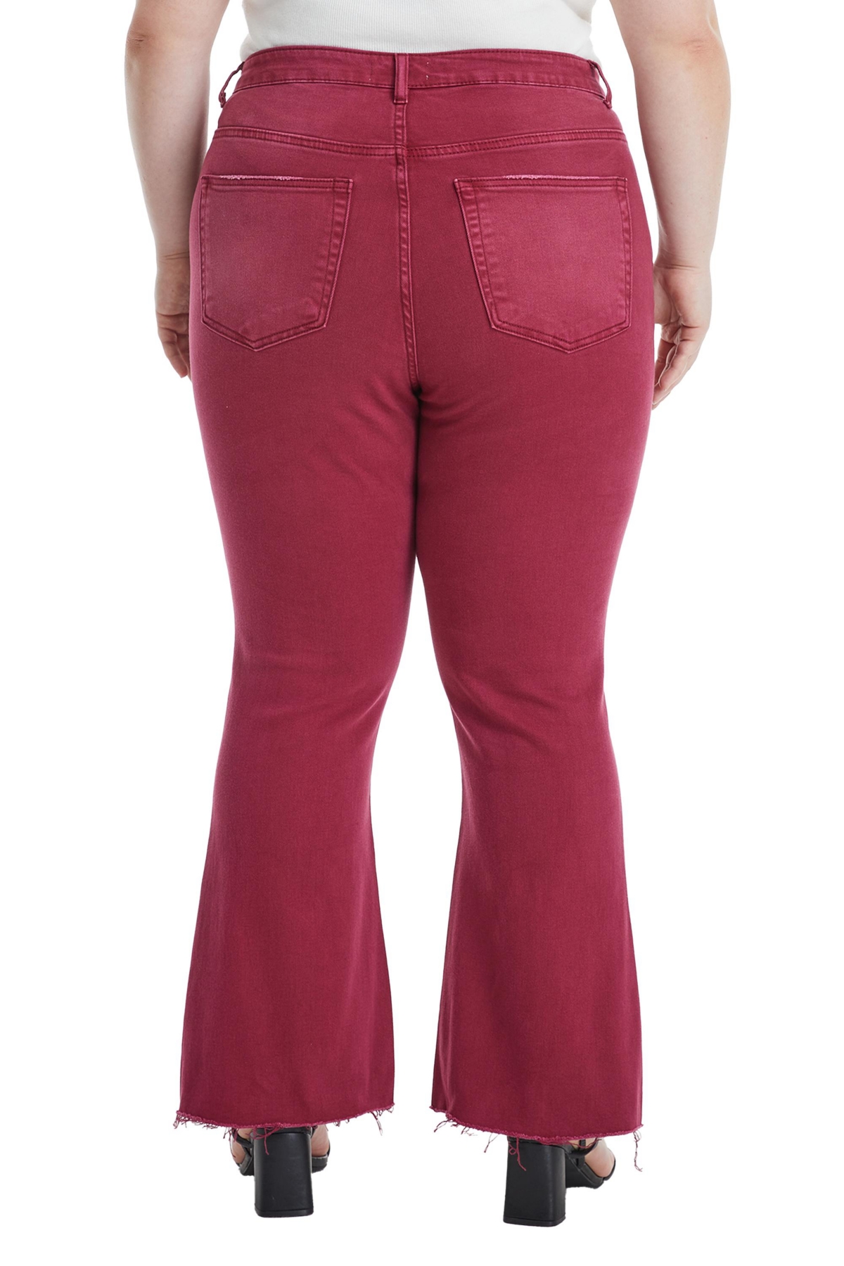BAYEAS PLUS SIZE EMILY HIGH RISE DISTRESSED FLARE PANTS 