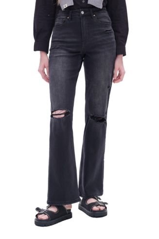 BAYEAS High-Waisted Distressed Ripped Flare Jeans - Macy's