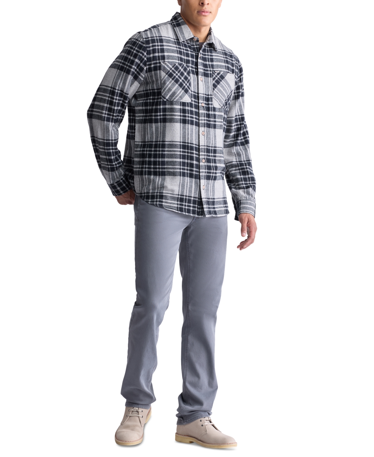 Buffalo David Bitton Men's Sinato Relaxed-Fit Long Sleeve Button Front Plaid Flannel Shirt