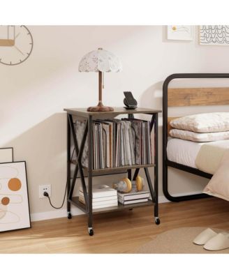 1 PC Metal Record Player Stand Holds Up to 121 Vinyl Records Vinyl Record Storage Table