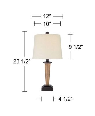 Fernbank 23 1/2" High Small Farmhouse Rustic Accent 3-Way Table Lamps Set of 2 USB Port Brown Bronze Finish Metal Charging