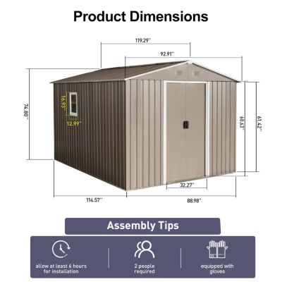 Sturdy Eco-Smart Shed with Vent Vents & Padlock Security