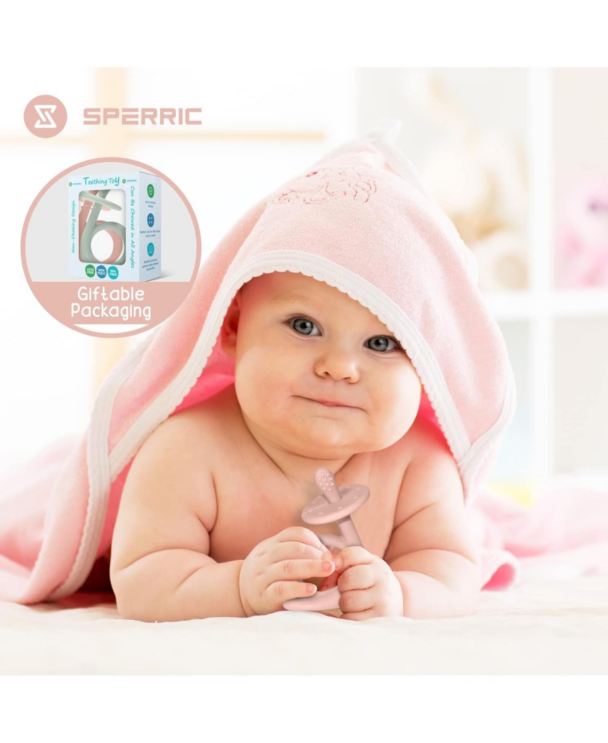 Sperric Baby Girls Baby Teething Toys, 100% Food-Grade Silicone Teethers Months Infant, Baby Teether Toys Months Bpa Free Baby Chew Toys for S