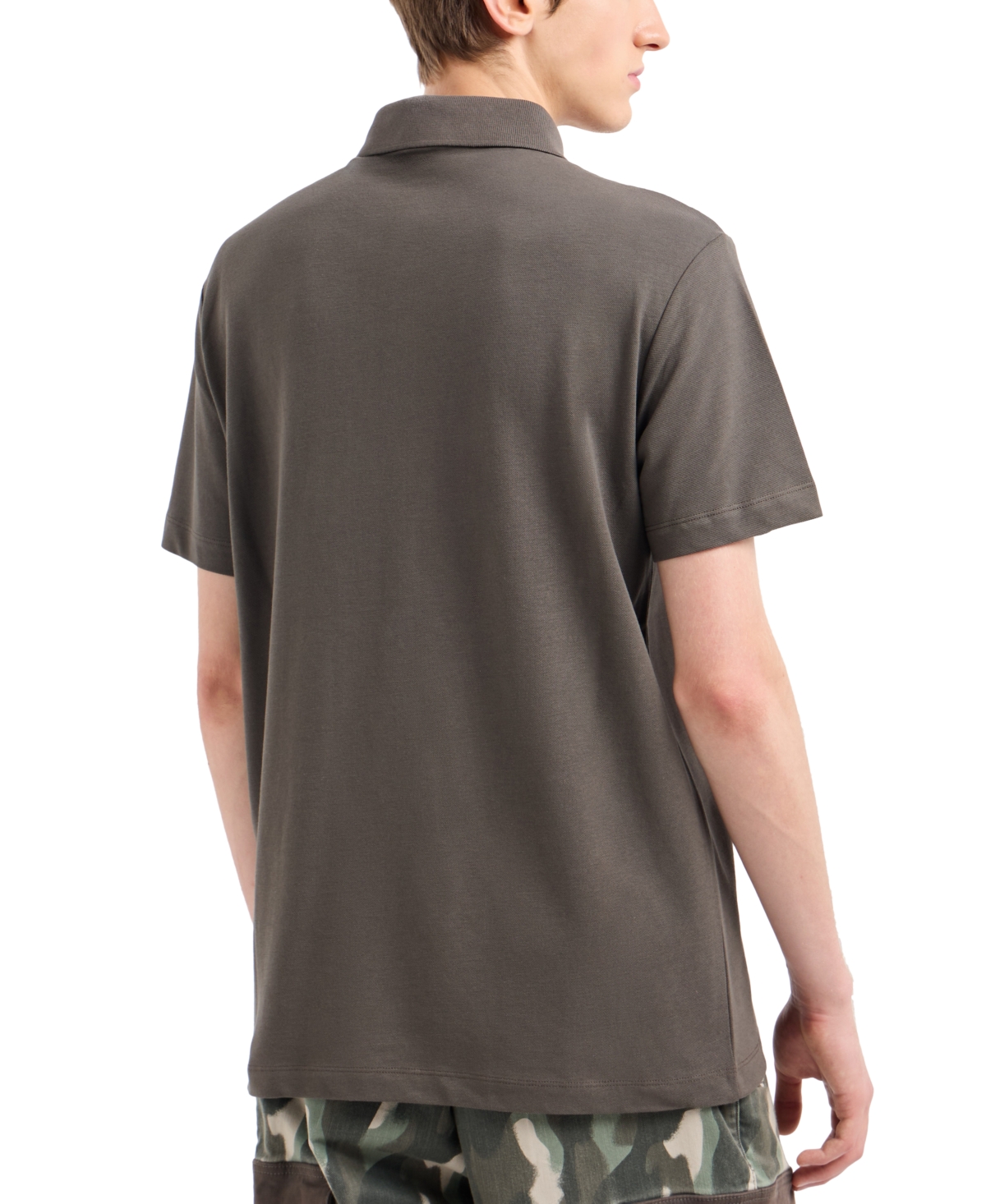 A|X Armani Exchange Men's Short Sleeve Eagle Graphic Polo Shirt