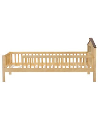 Twin Platform Bed with House Headboard and Storage