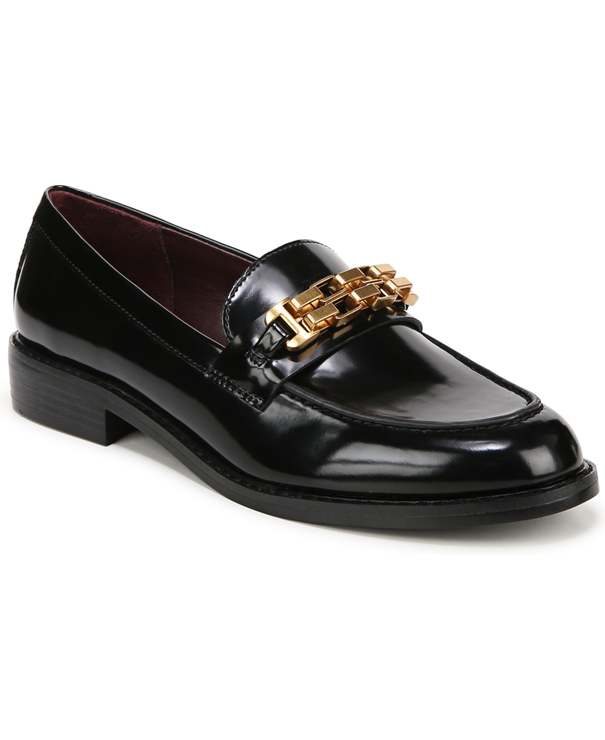 Women's Akron Round Toe Loafers In Black Faux Patent