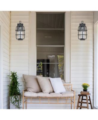 Dusk to Dawn Outdoor Hardwired Wall Lantern Sconce with No Bulbs Included