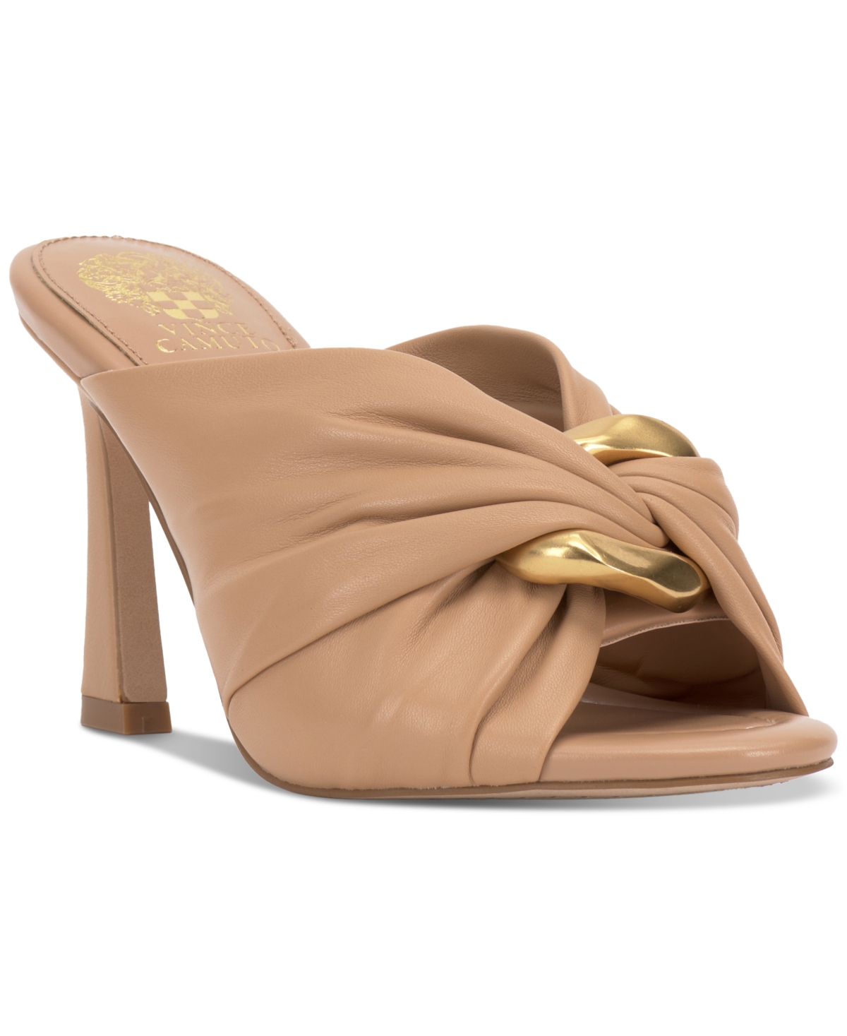 Vince Camuto Women's Patie Ruched Knot Hardware Dress Sandals