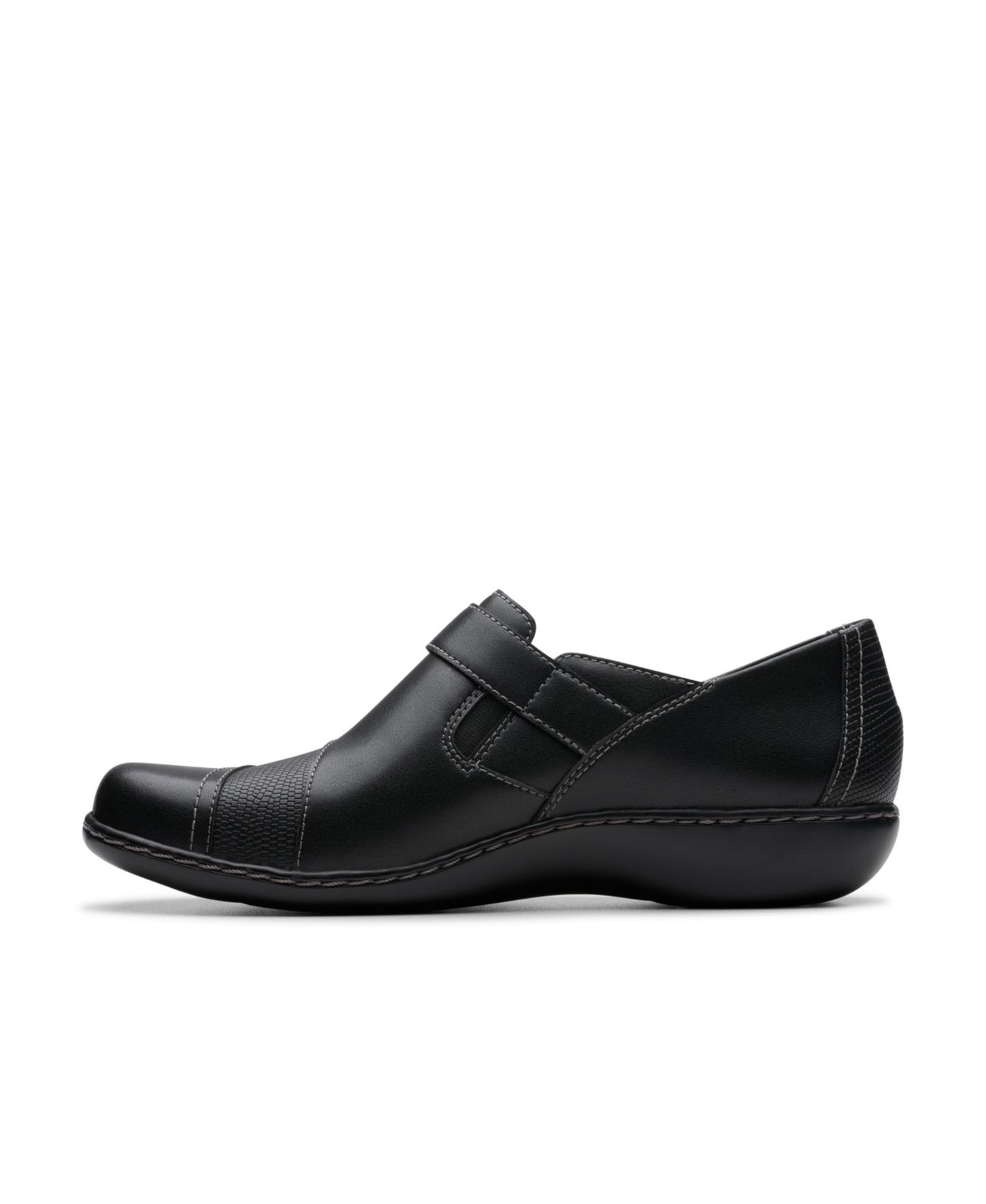 Женские туфли Clarks Collection Ashland Gem Slip On, цвет: Чёрный кожаный — фото 3