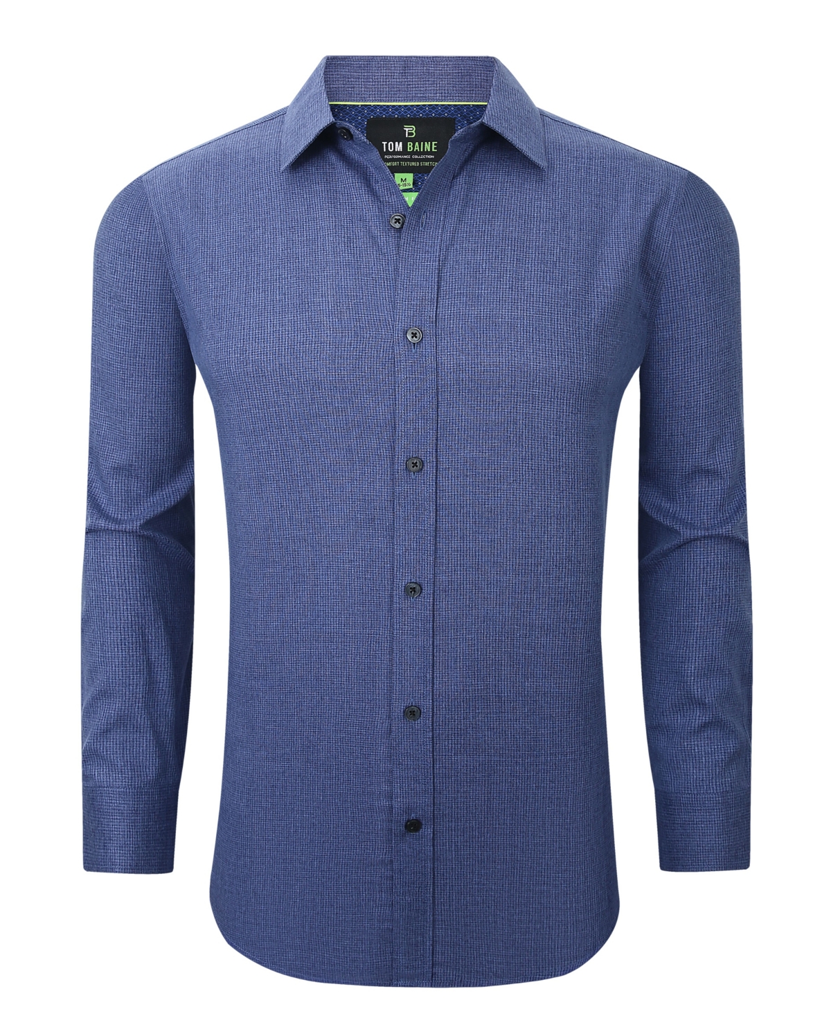 Men's Four-Way Stretch Solid Textured Button Down Dress Shirt - Silver