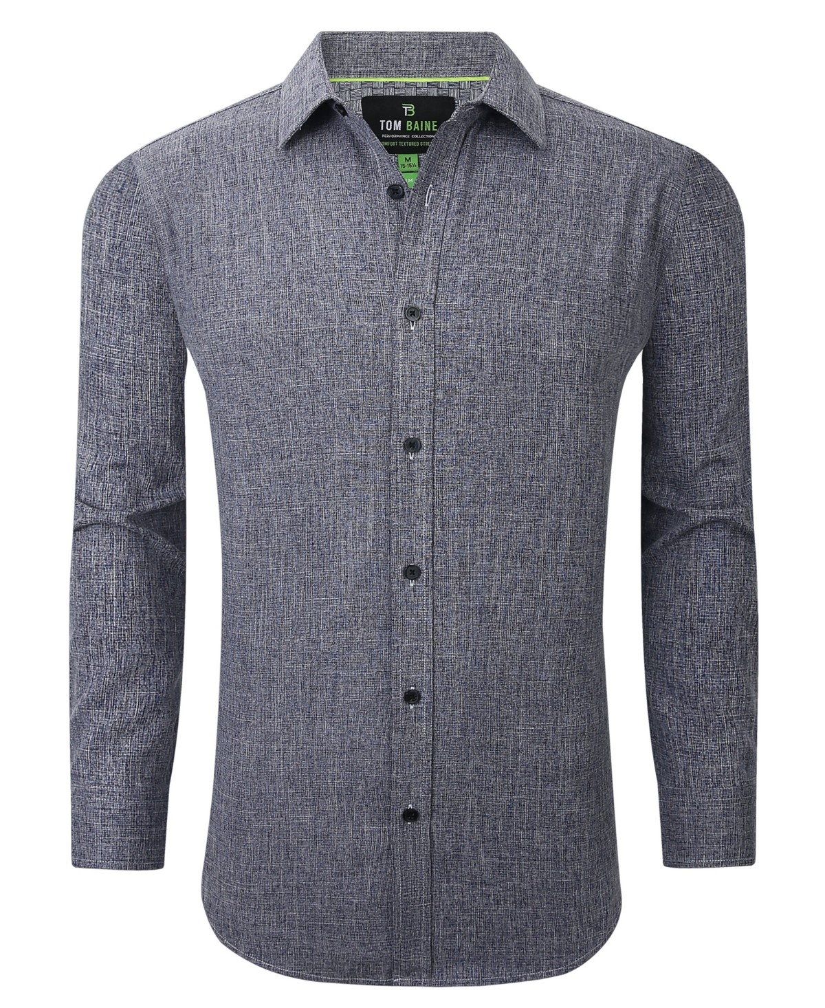 Men's Four-Way Stretch Solid Textured Button Down Dress Shirt - Silver