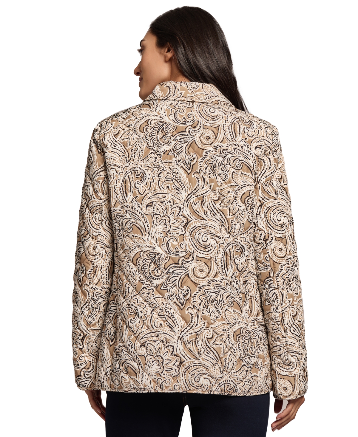 Jones New York Women's Printed Quilted Button Jacket