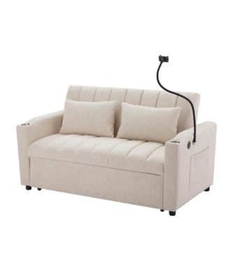 Streamdale Convertible Sofa Bed Loveseat with USB Ports, Storage, and Phone Holder