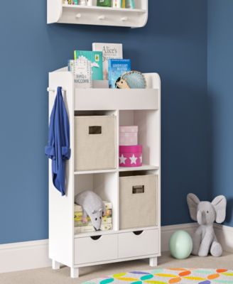 Book Nook Collection Kids Cubby Storage Cabinet with Bookrack