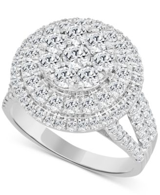 Macy's - Diamond Concentric Circle Cluster Ring (2 ct. t.w.) in 10k White Gold