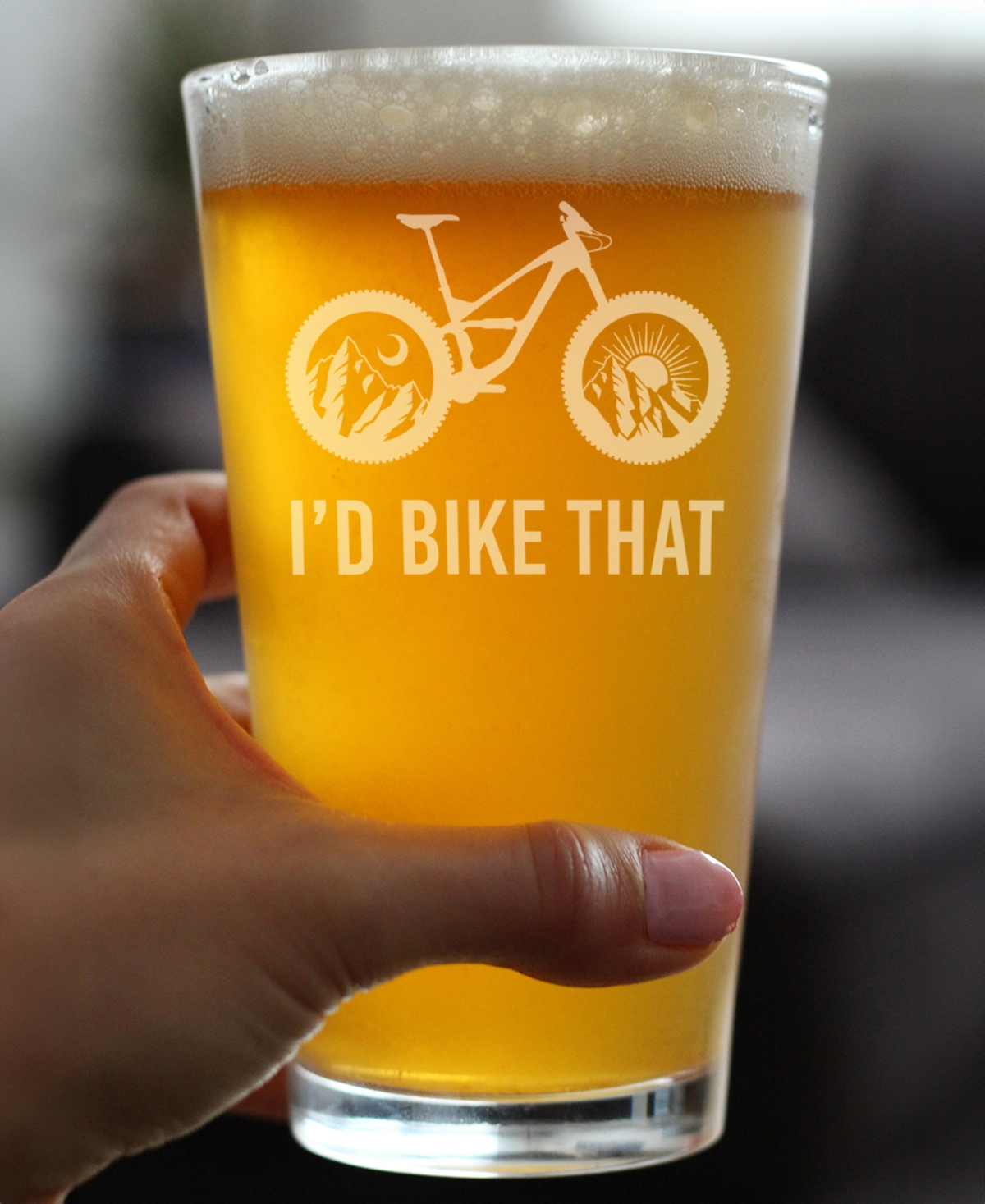 Bevvee I'd Bike That Pint Glass In Clear